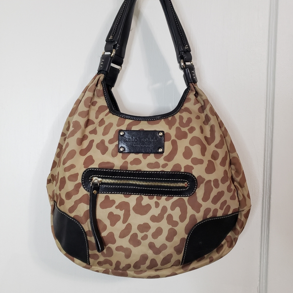 Kate Spade Animal Print Nylon Hobo Bag